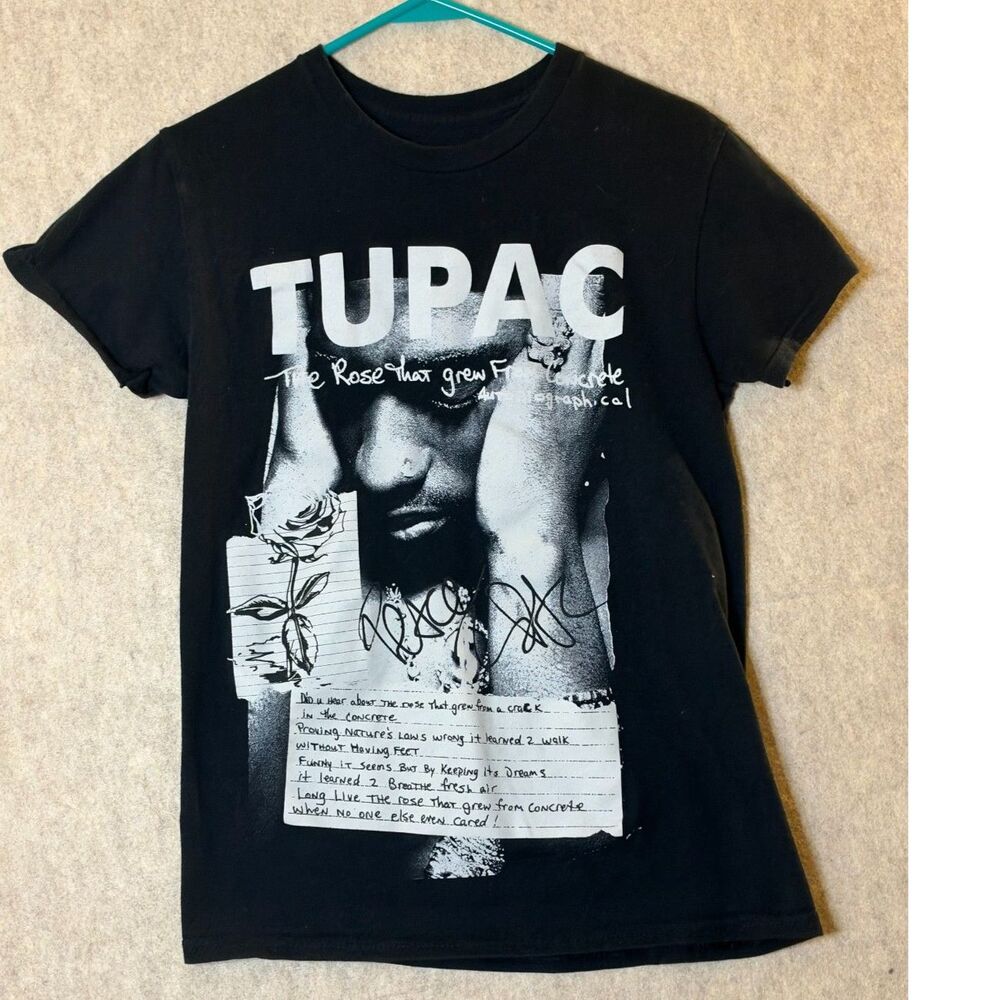 2Pac Tupac Shakur The Rose That Grew from Concrete T-Shirt XS Black Bravado